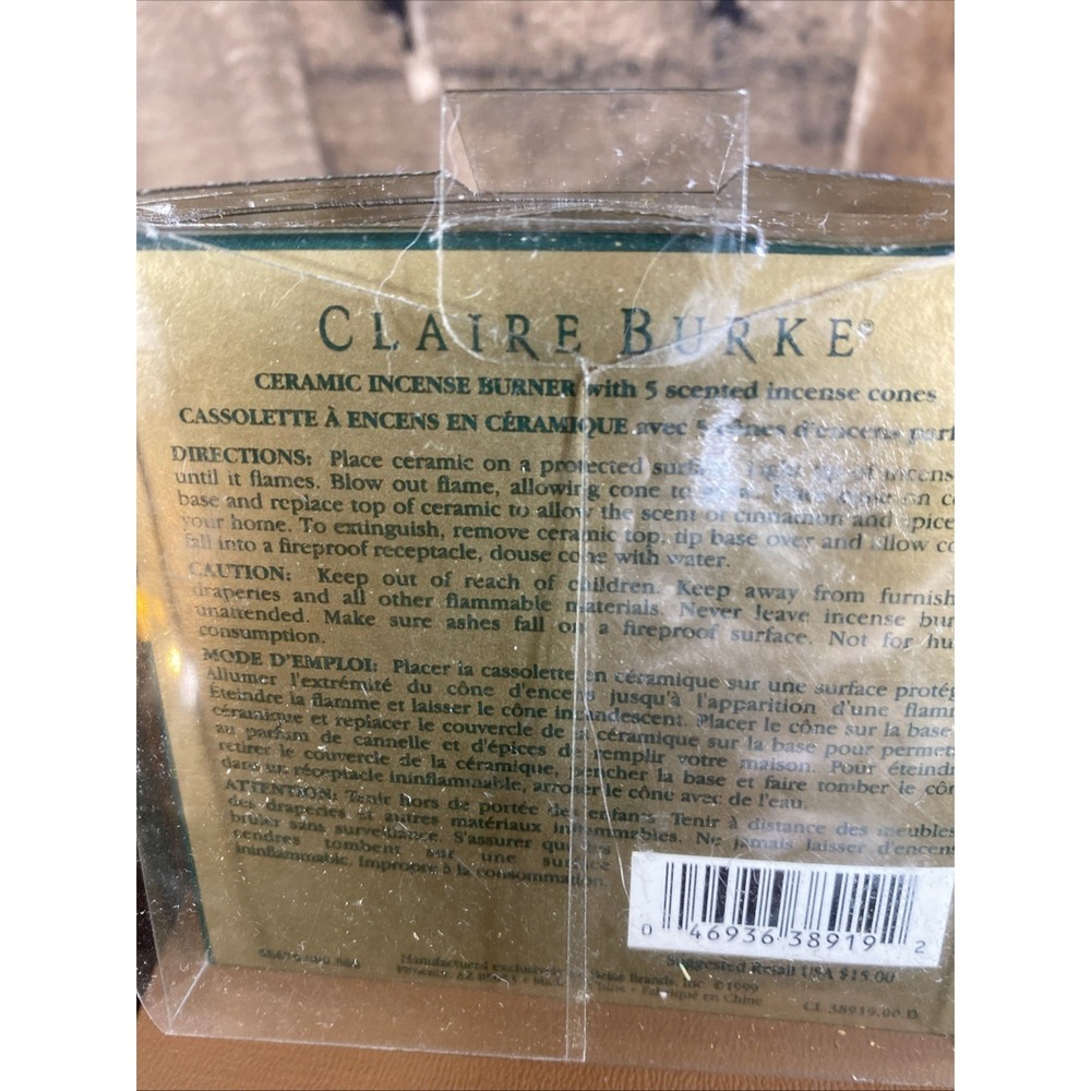 Claire Burke‎ Ceramic Incense Burner Christmas Pioneer Woman Prairie 6" Vtg 1999 - Picture 15 of 15
